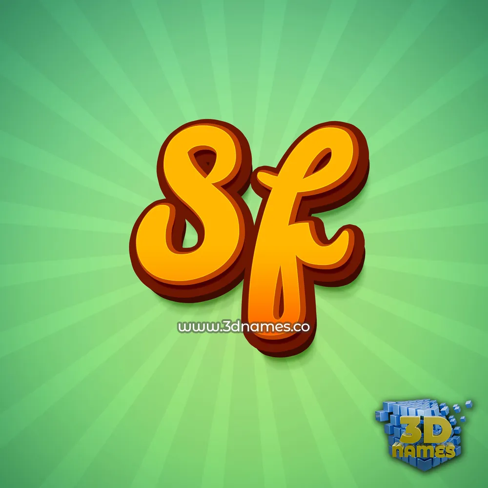 sf in Green Rays style - 3D name wallpaper