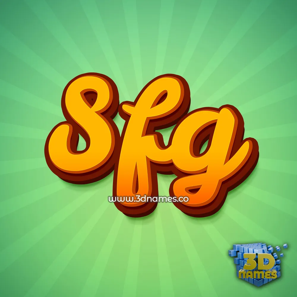 sfg in Green Rays style - 3D name wallpaper