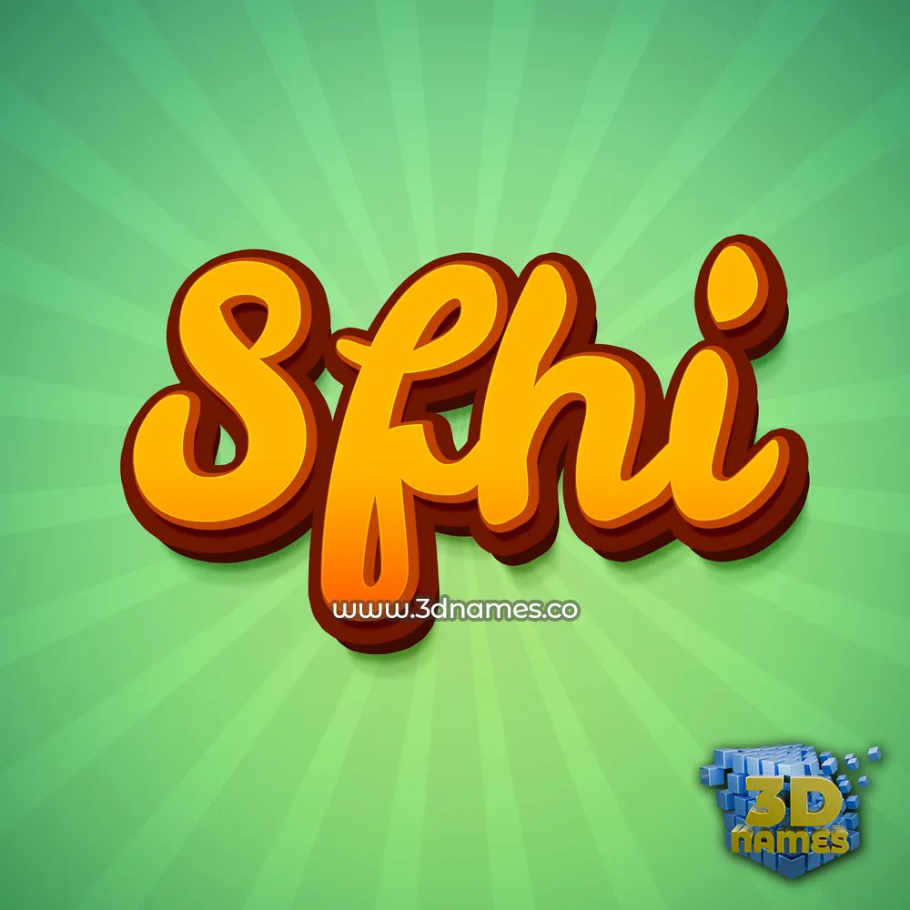 sfhi in Green Rays style - 3D name wallpaper