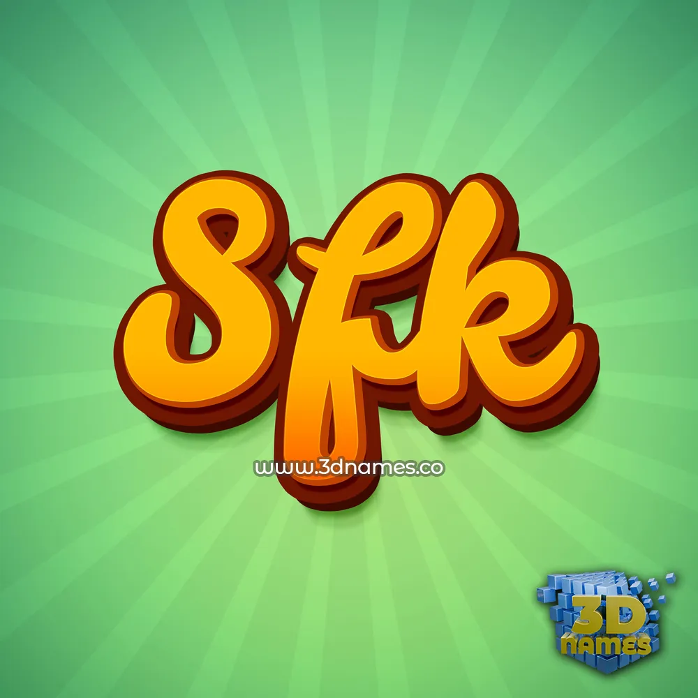 sfk in Green Rays style - 3D name wallpaper