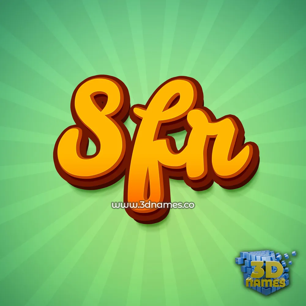 sfr in Green Rays style - 3D name wallpaper