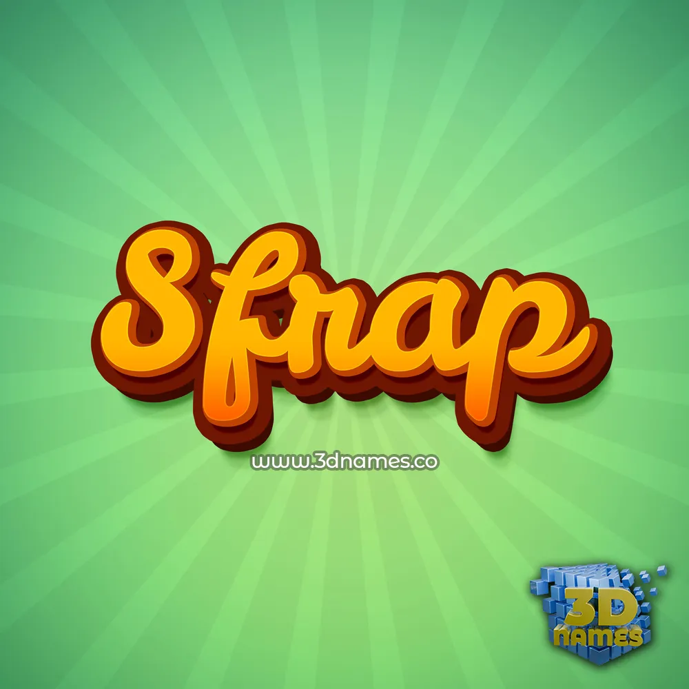 sfrap in Green Rays style - 3D name wallpaper