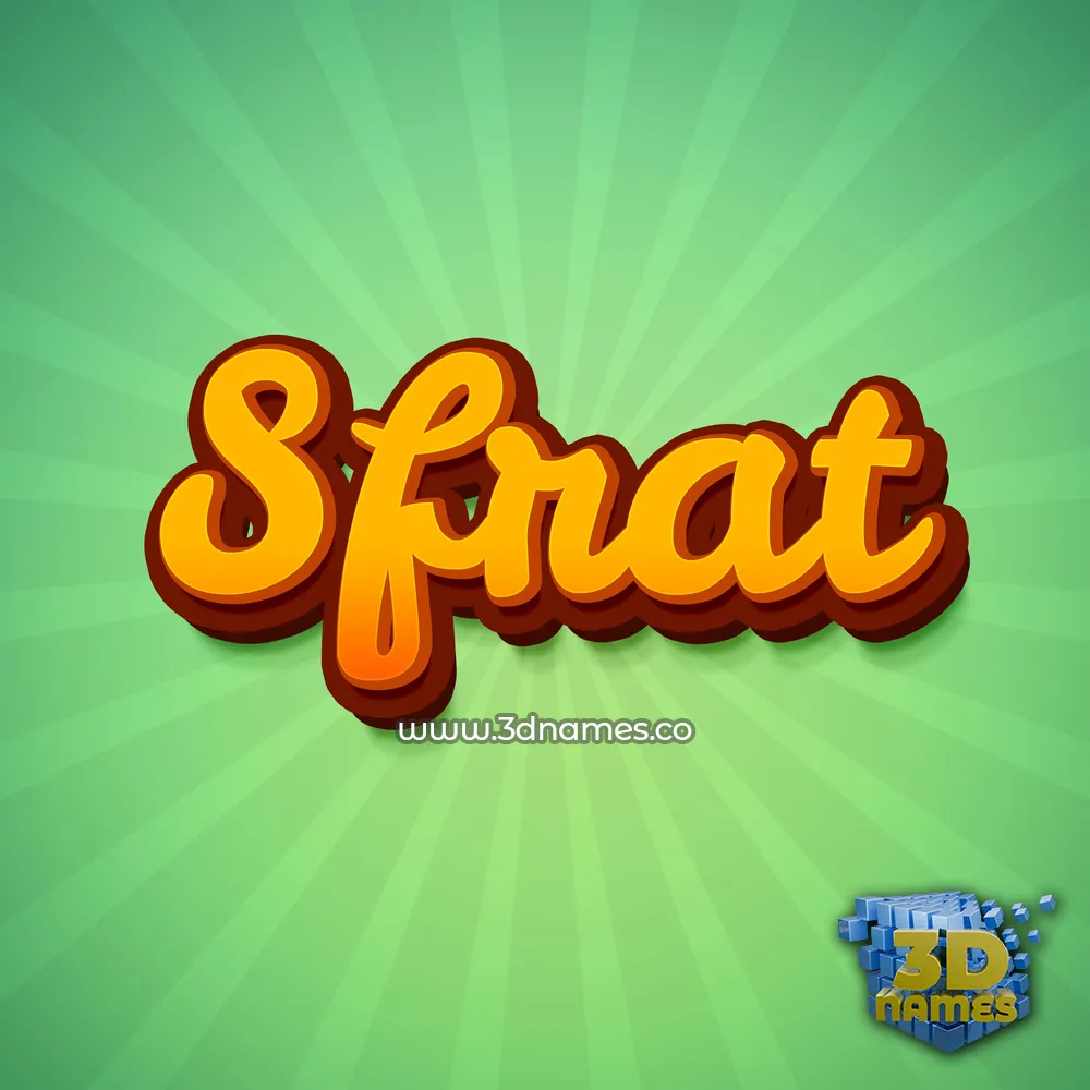 sfrat in Green Rays style - 3D name wallpaper