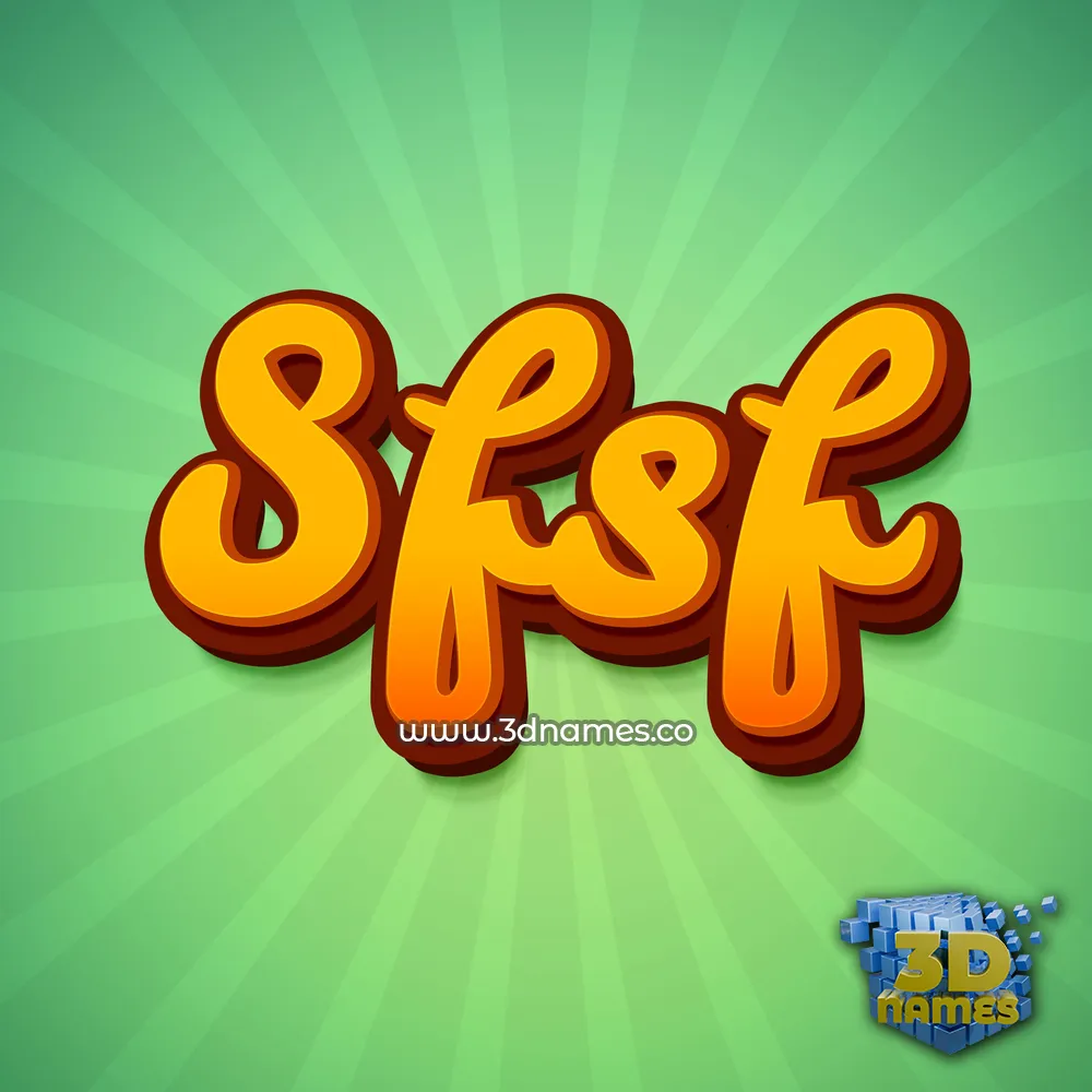 sfsf in Green Rays style - 3D name wallpaper