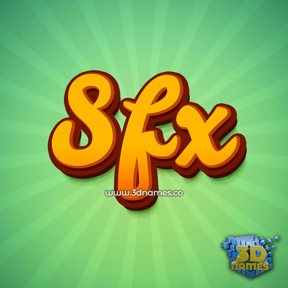 sfx in Green Rays style - 3D name wallpaper
