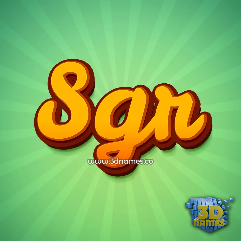 sgr in Green Rays style - 3D name wallpaper