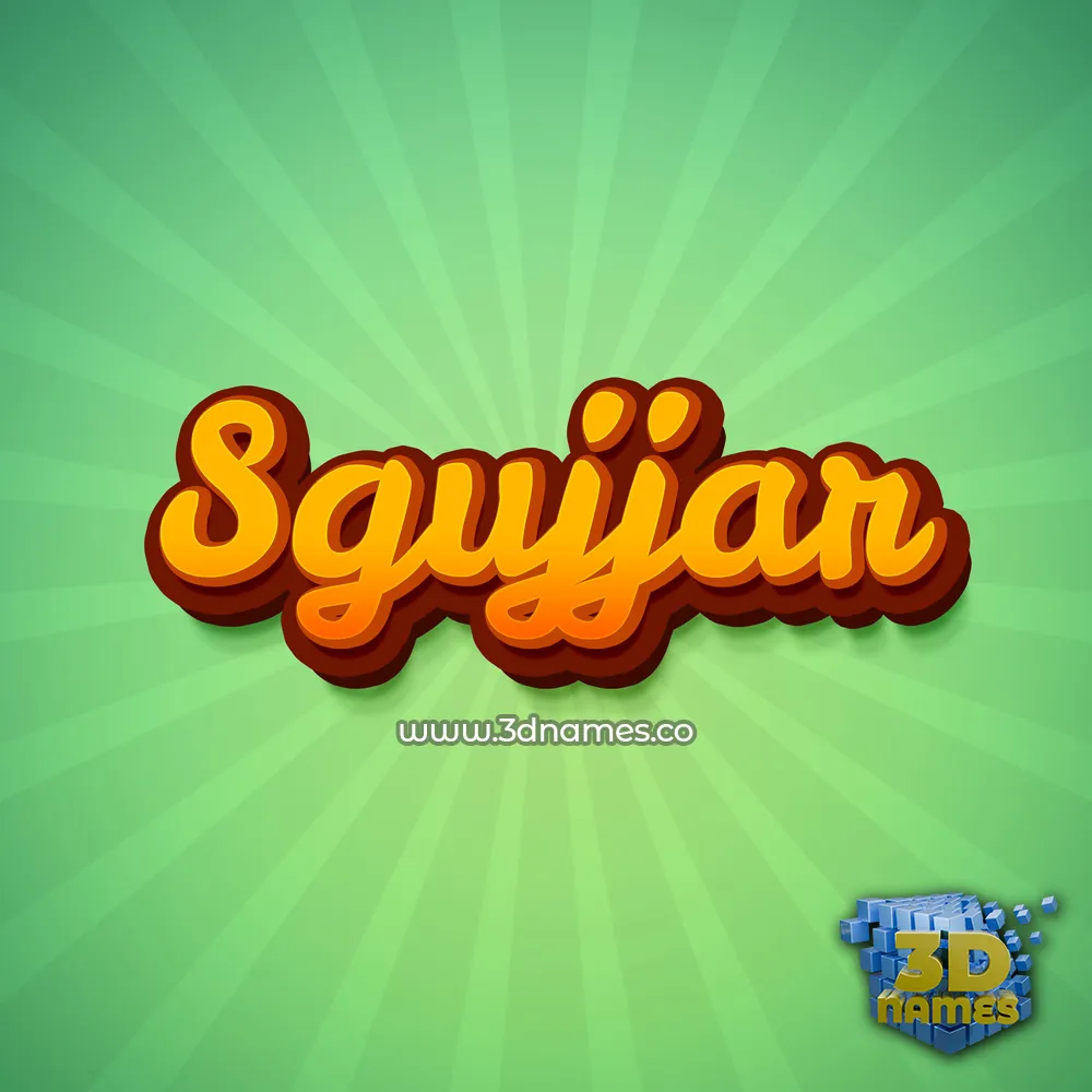 sgujjar in Green Rays style - 3D name wallpaper