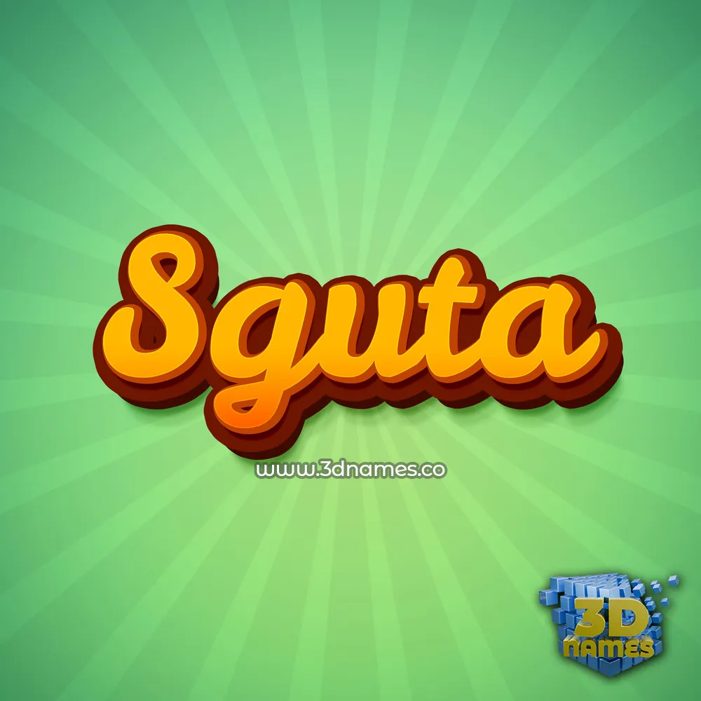 sguta in Green Rays style - 3D name wallpaper