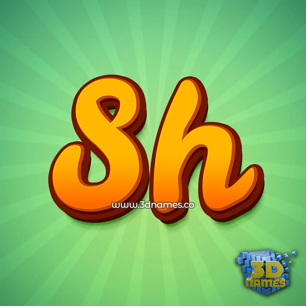 sh in Green Rays style - 3D name wallpaper