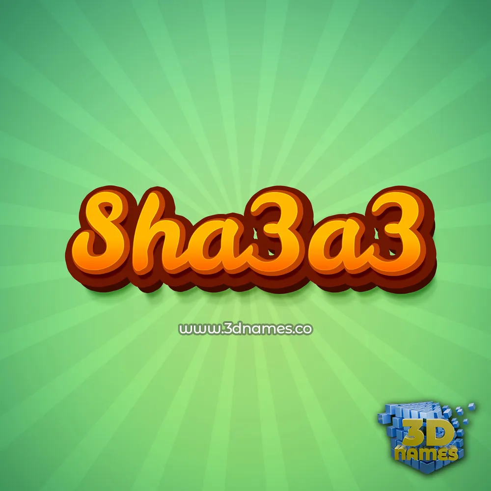 sha3a3 in Green Rays style - 3D name wallpaper