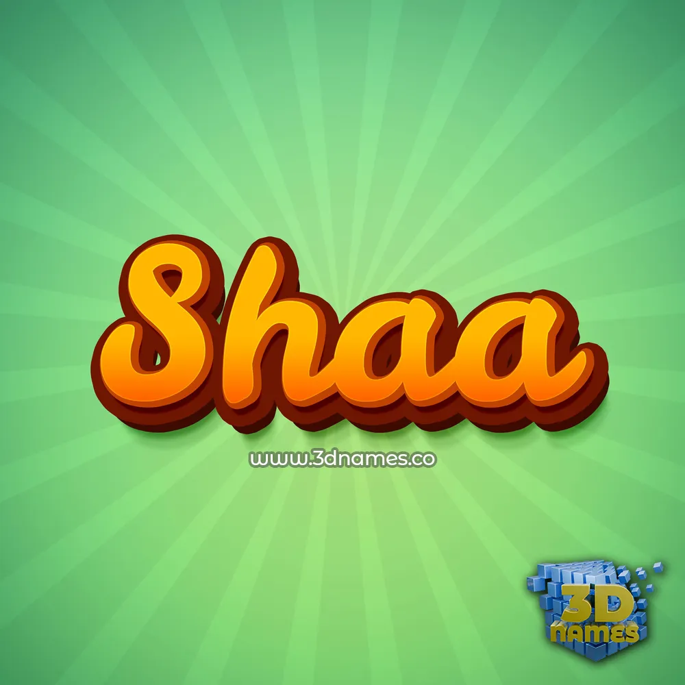 shaa in Green Rays style - 3D name wallpaper