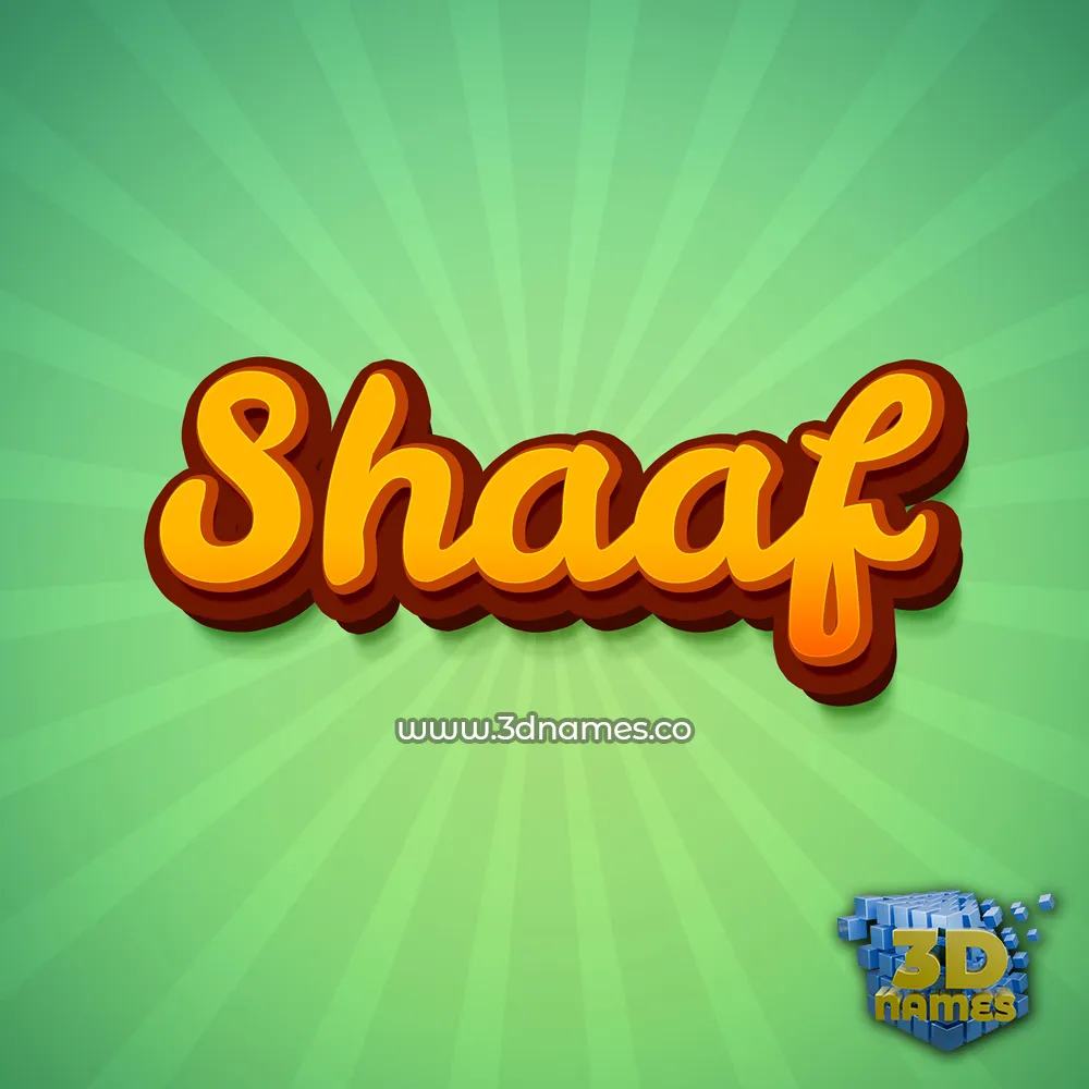 shaaf in Green Rays style - 3D name wallpaper
