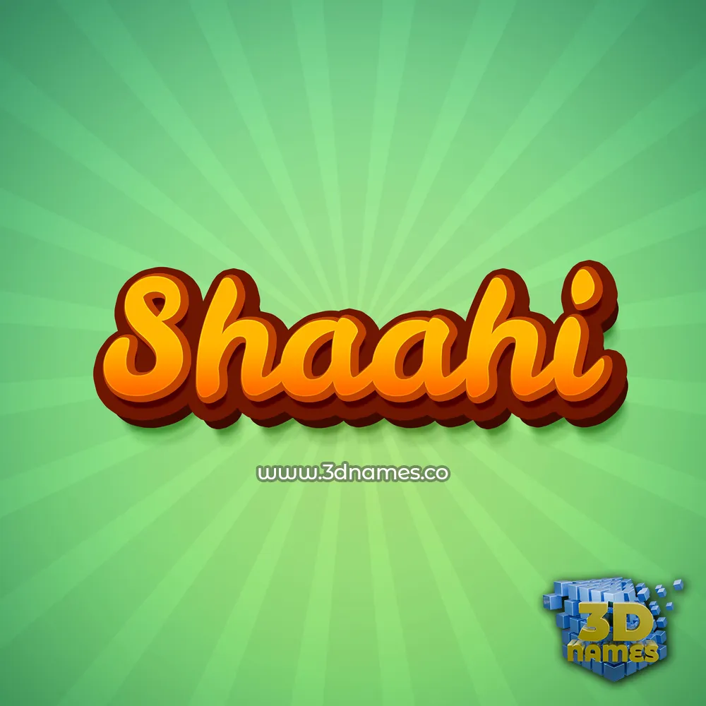 shaahi in Green Rays style - 3D name wallpaper