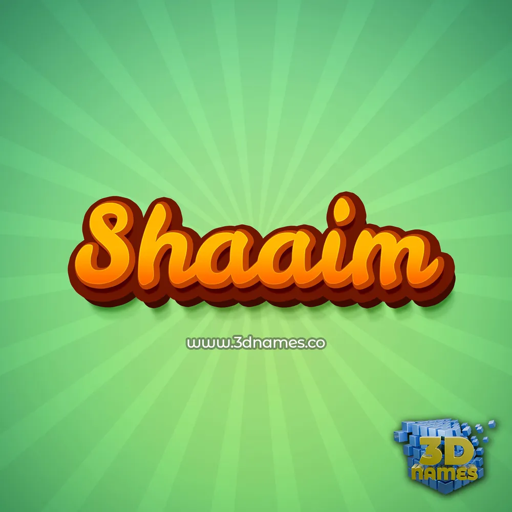 shaaim in Green Rays style - 3D name wallpaper