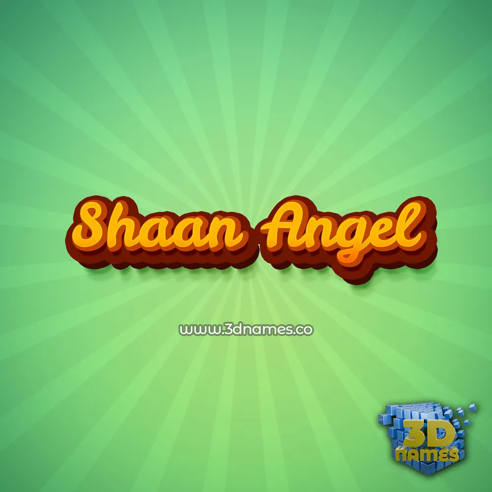 shaan angel in Green Rays style - 3D name wallpaper