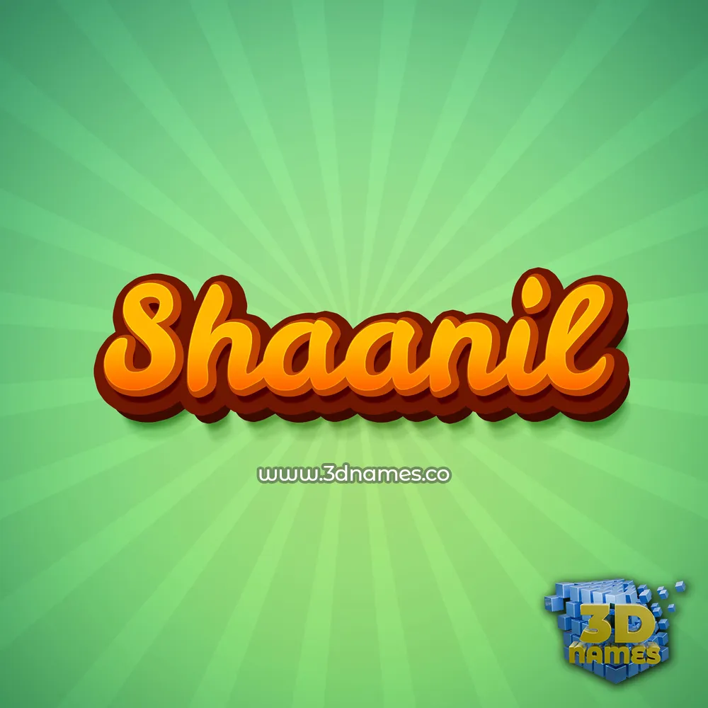 shaanil in Green Rays style - 3D name wallpaper