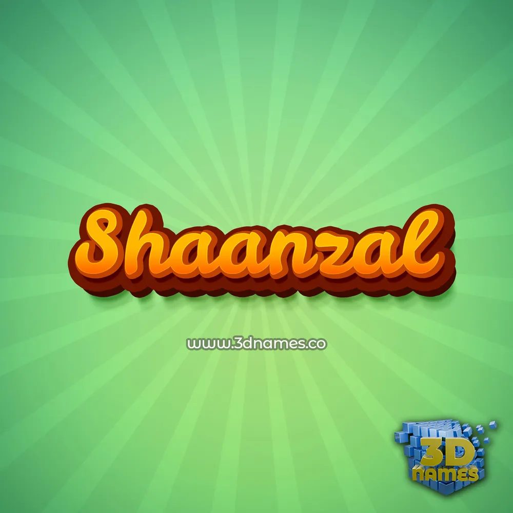 shaanzal in Green Rays style - 3D name wallpaper
