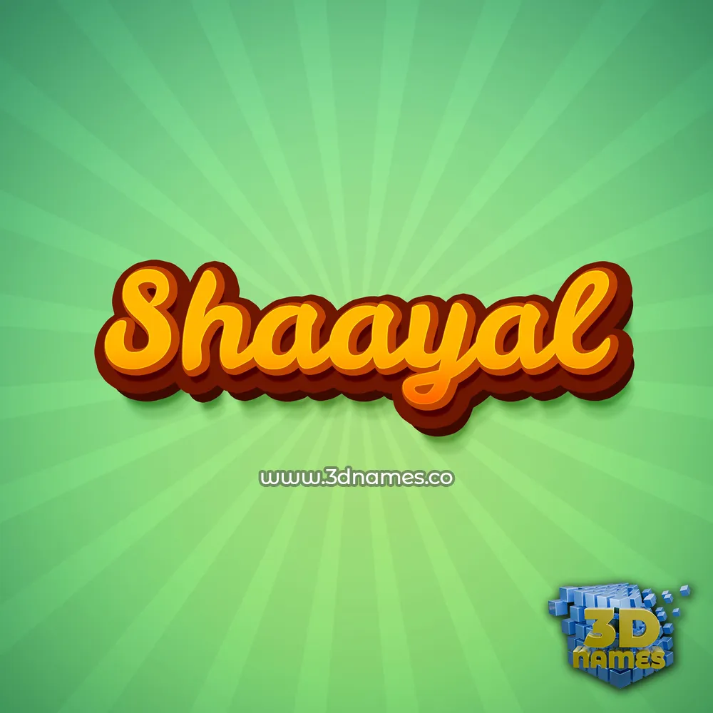 shaayal in Green Rays style - 3D name wallpaper