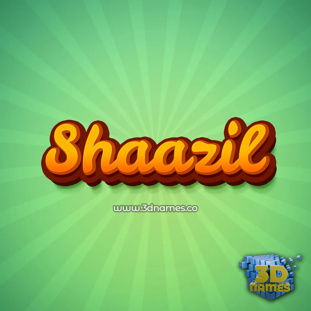 shaazil in Green Rays style - 3D name wallpaper