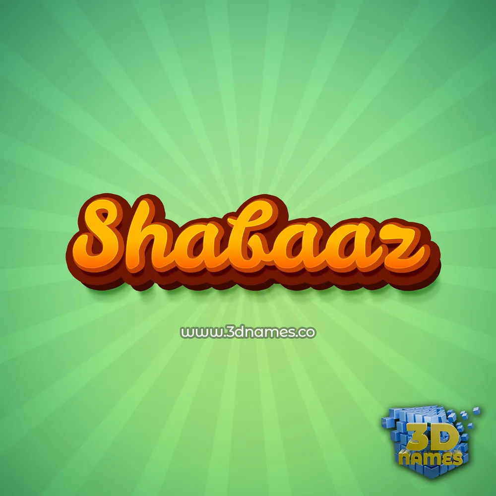 shabaaz in Green Rays style - 3D name wallpaper