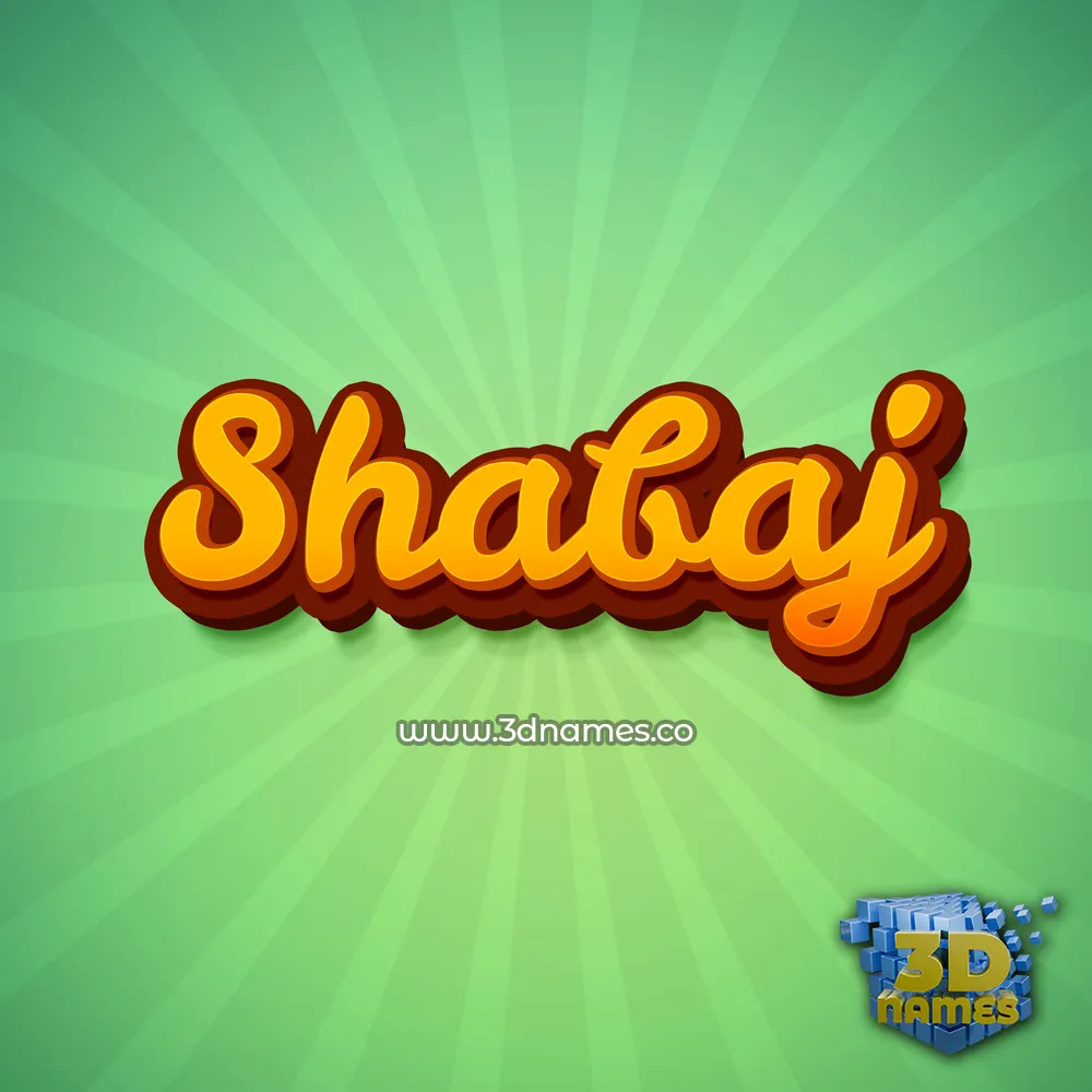 shabaj in Green Rays style - 3D name wallpaper