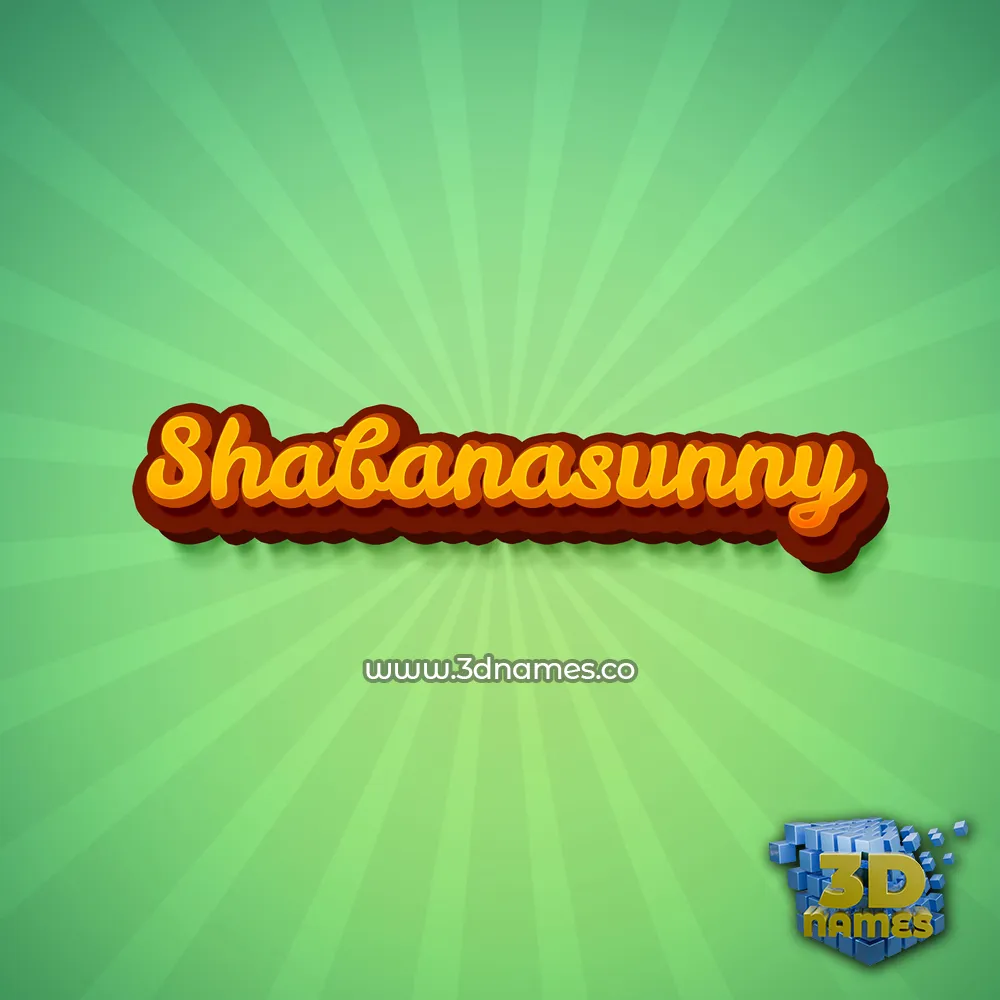 shabanasunny in Green Rays style - 3D name wallpaper