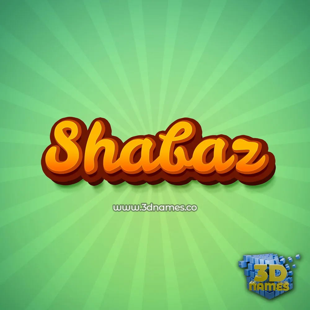 shabaz in Green Rays style - 3D name wallpaper