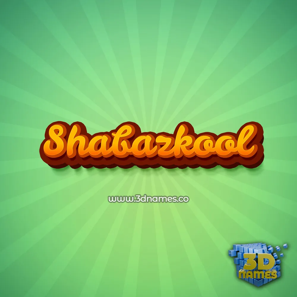 shabazkool in Green Rays style - 3D name wallpaper