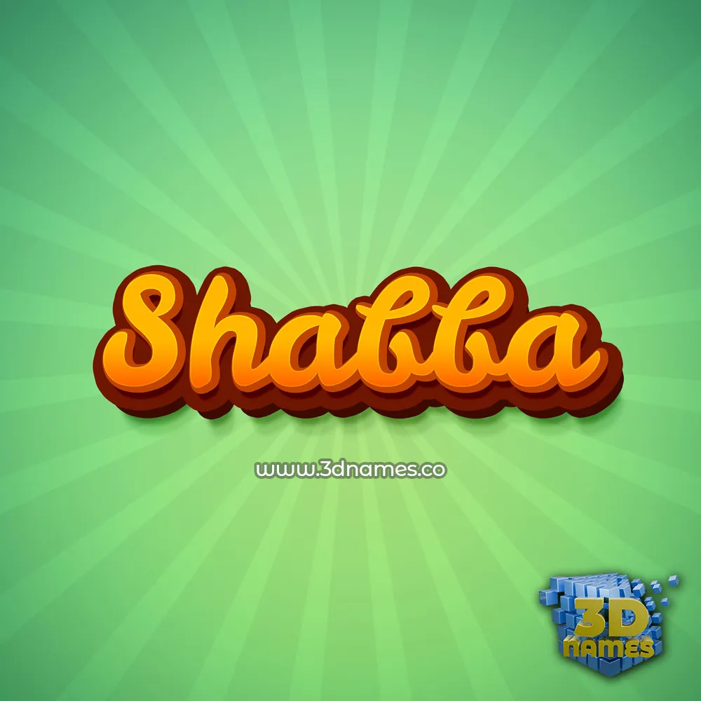 shabba in Green Rays style - 3D name wallpaper
