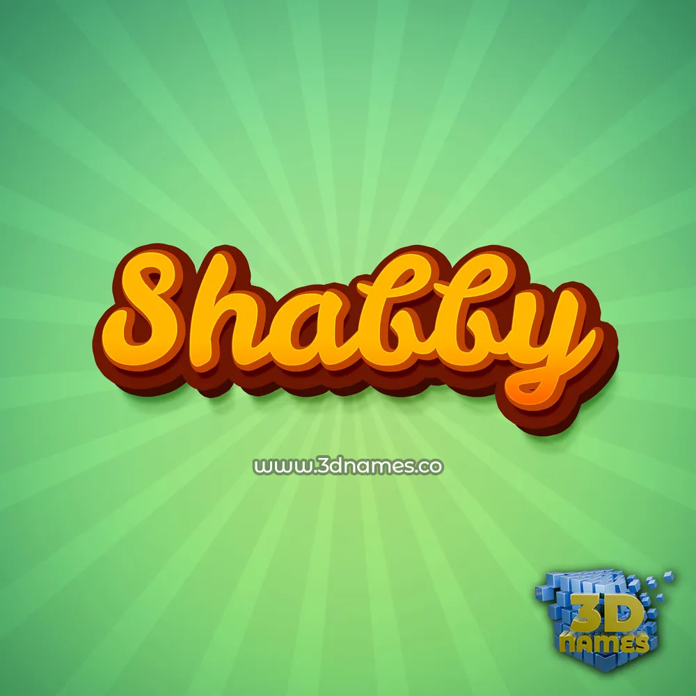 shabby in Green Rays style - 3D name wallpaper