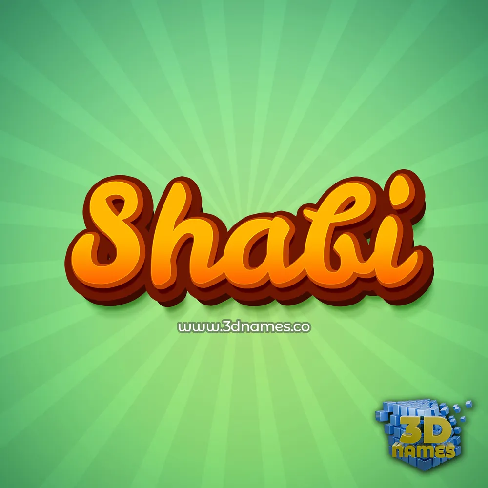 shabi in Green Rays style - 3D name wallpaper