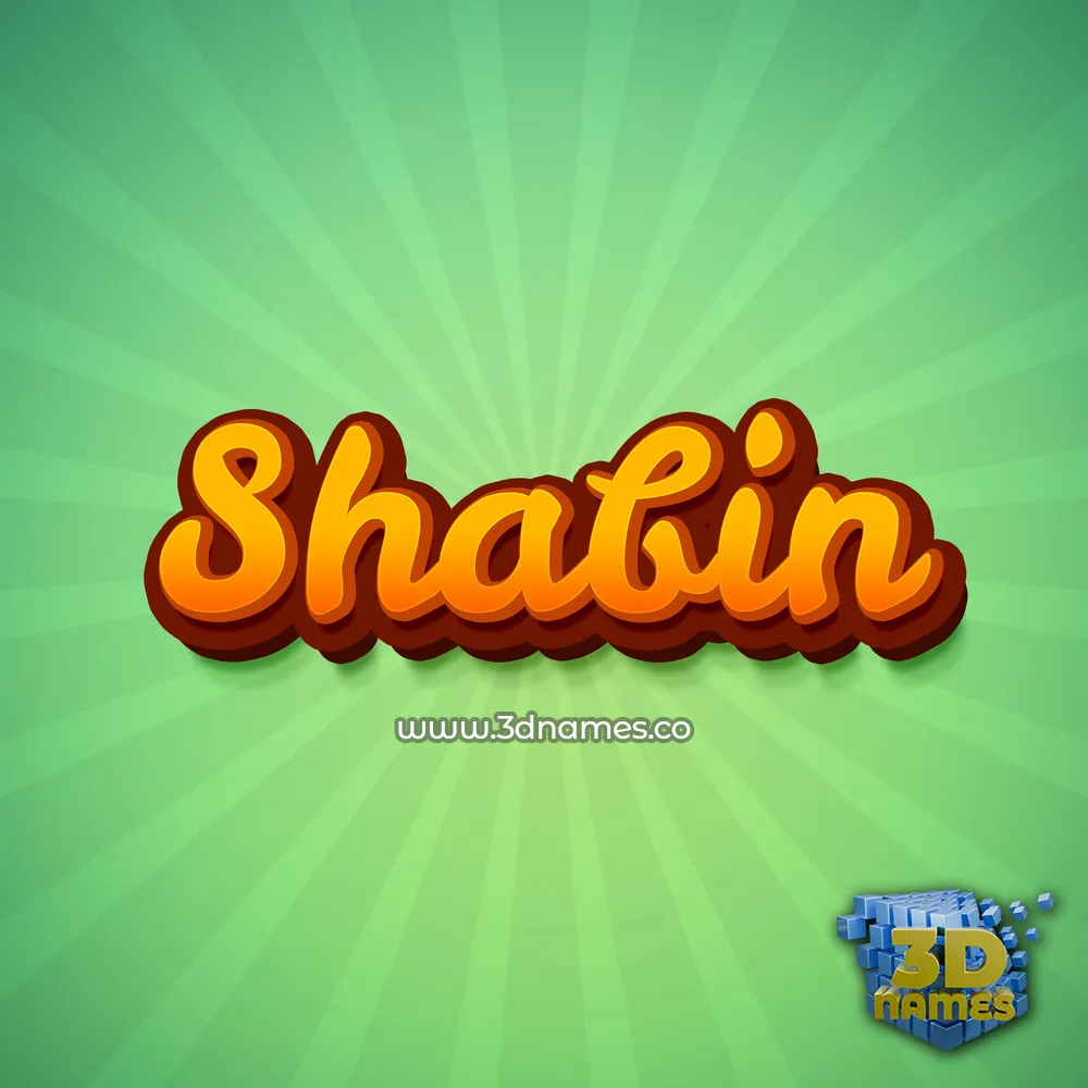 shabin in Green Rays style - 3D name wallpaper