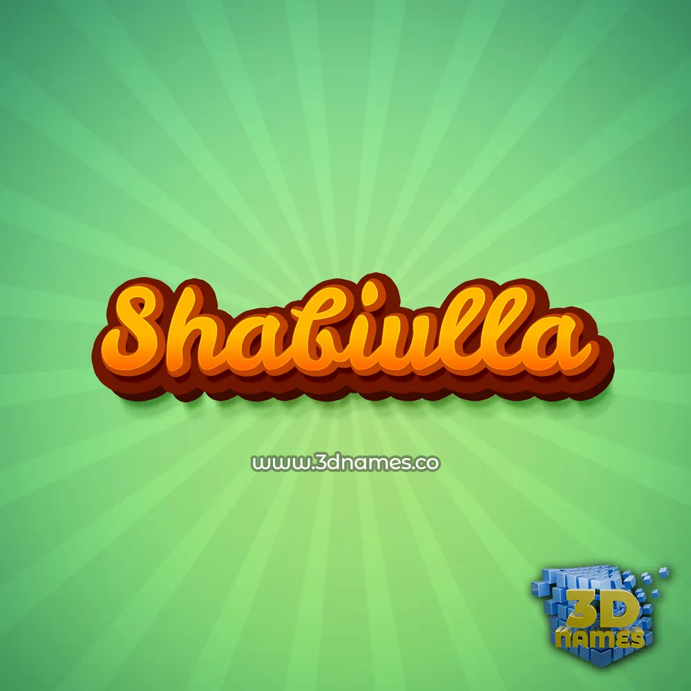shabiulla in Green Rays style - 3D name wallpaper