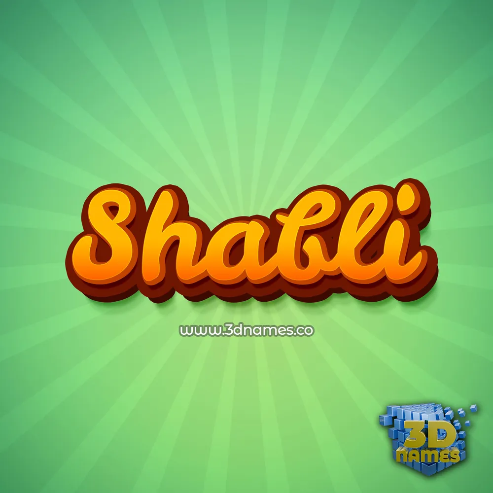 shabli in Green Rays style - 3D name wallpaper