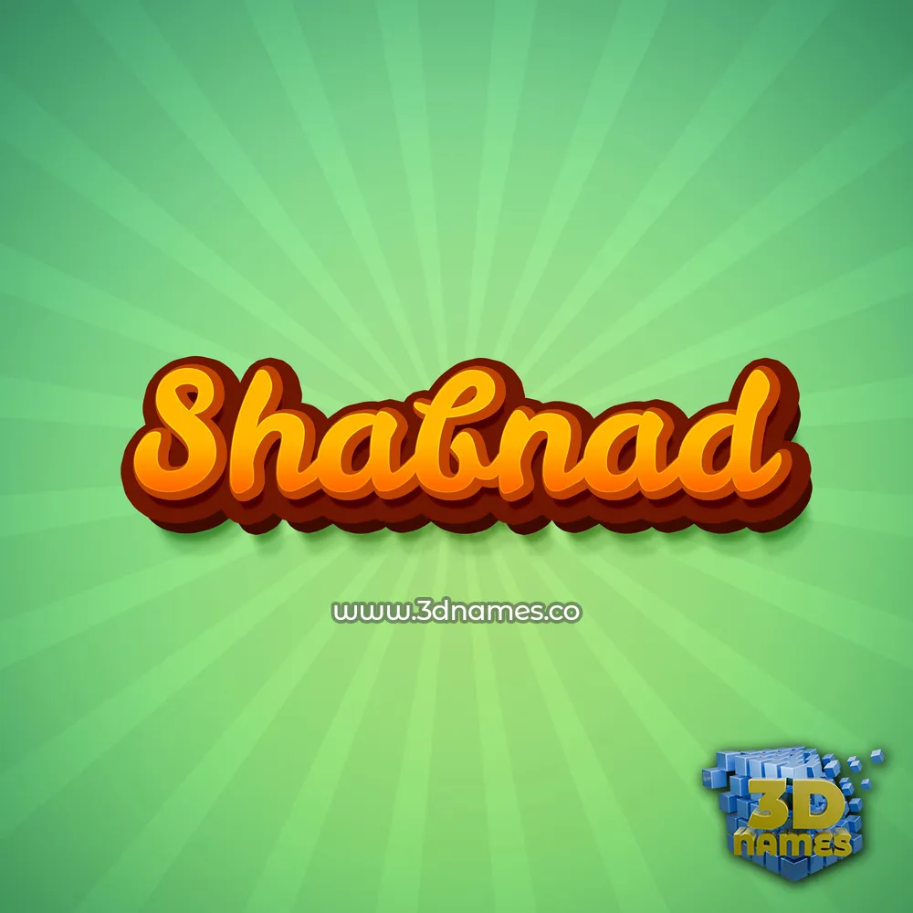 shabnad in Green Rays style - 3D name wallpaper
