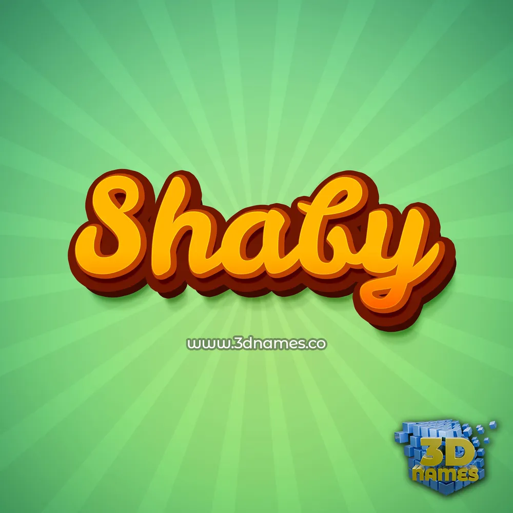 shaby in Green Rays style - 3D name wallpaper