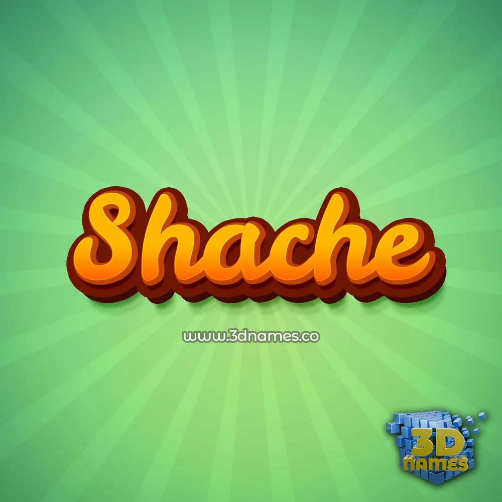 shache in Green Rays style - 3D name wallpaper