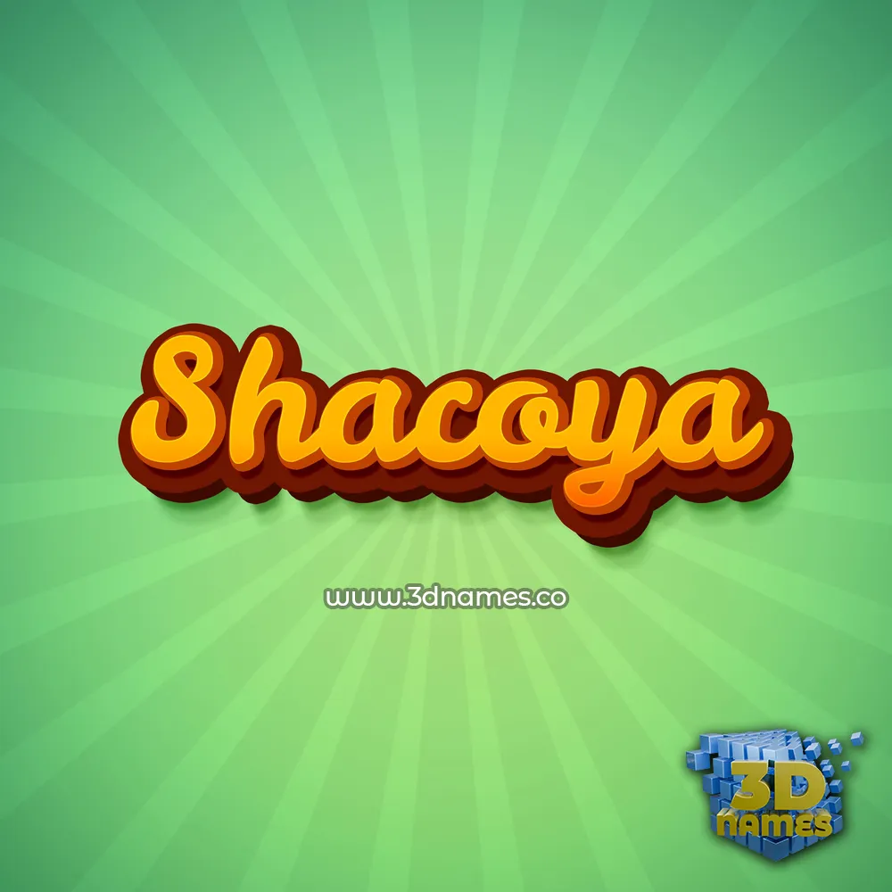 shacoya in Green Rays style - 3D name wallpaper