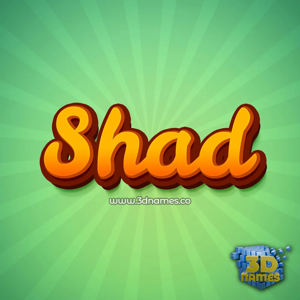 shad in Green Rays style - 3D name wallpaper
