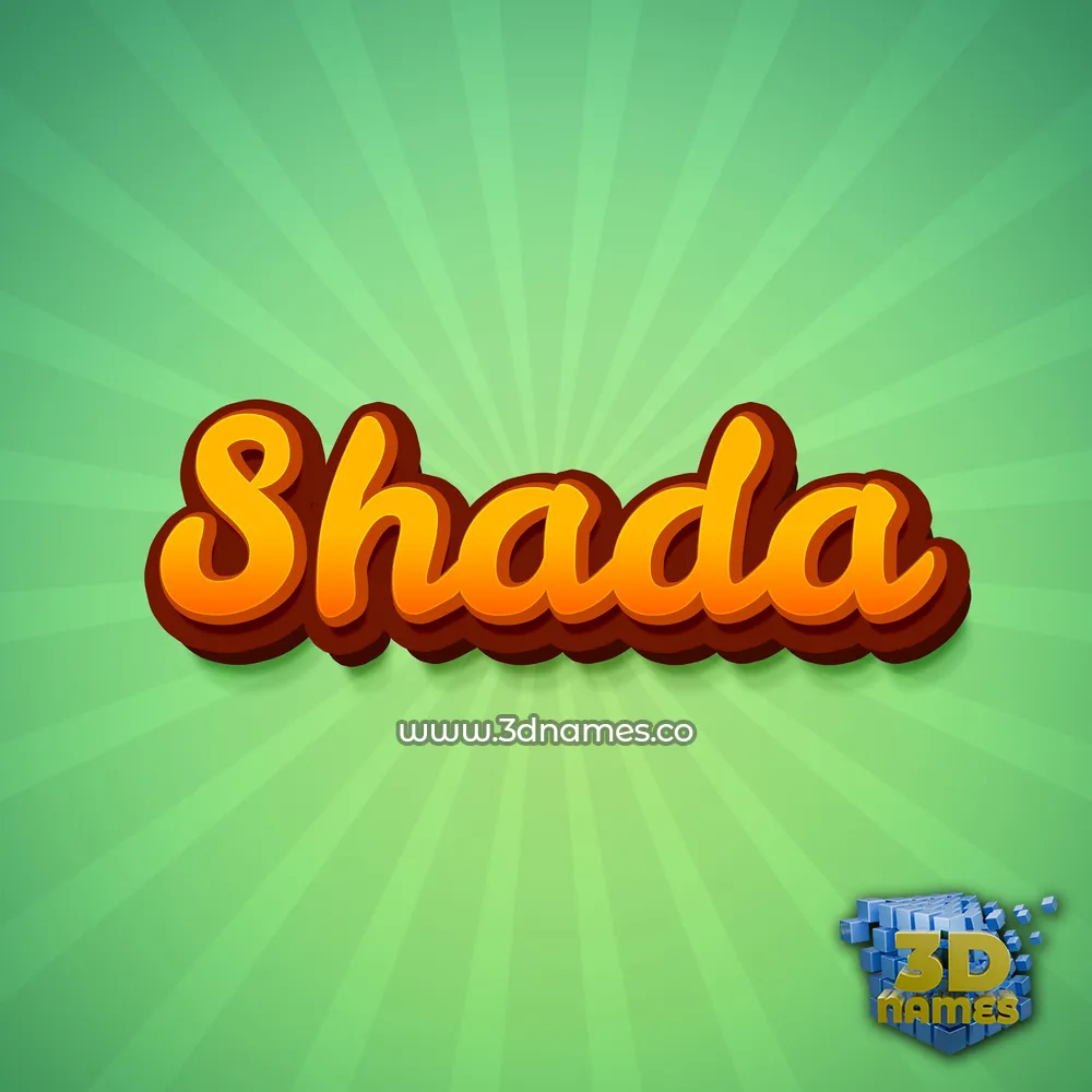 shada in Green Rays style - 3D name wallpaper