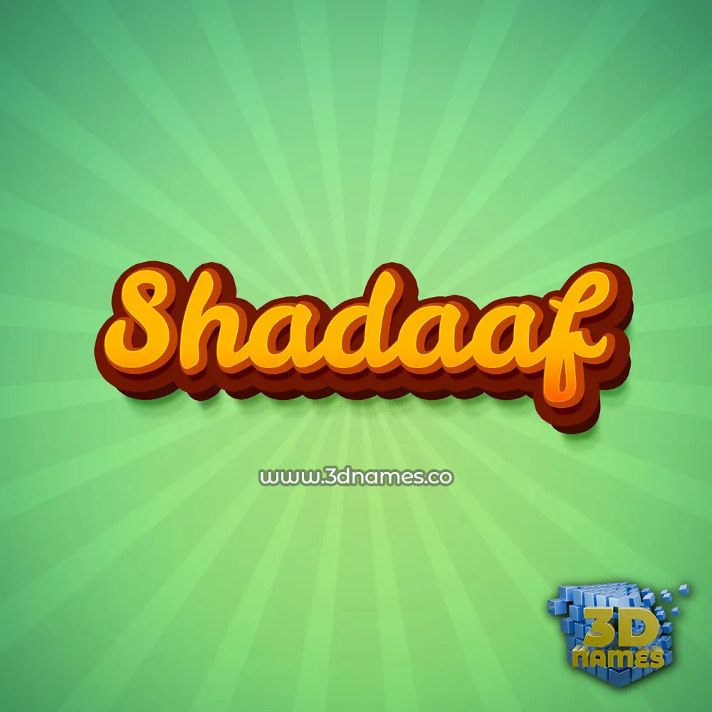 shadaaf in Green Rays style - 3D name wallpaper