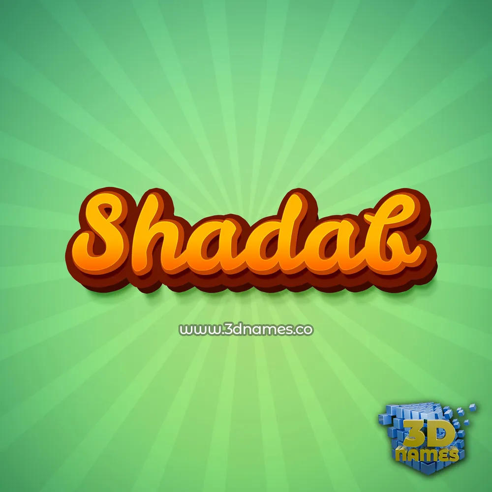shadab in Green Rays style - 3D name wallpaper