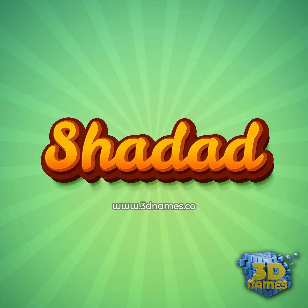 shadad in Green Rays style - 3D name wallpaper
