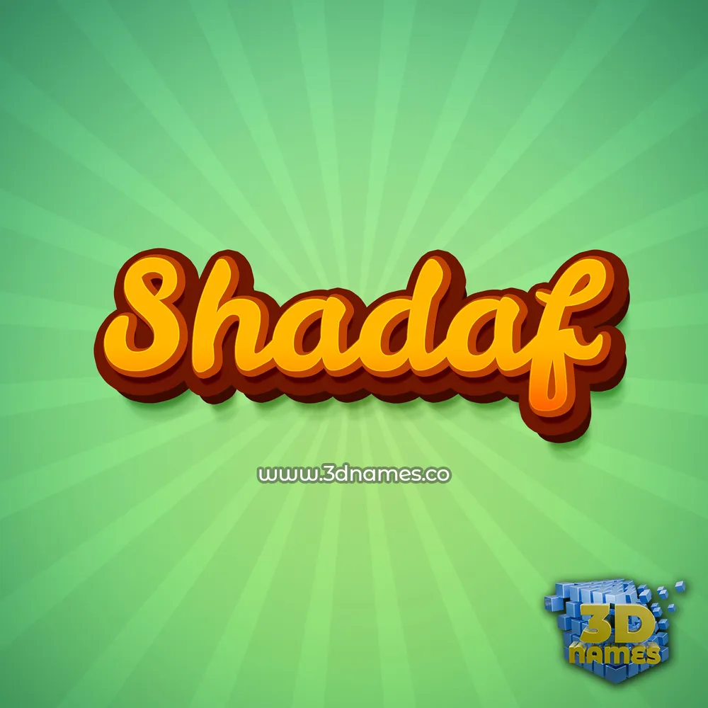 shadaf in Green Rays style - 3D name wallpaper
