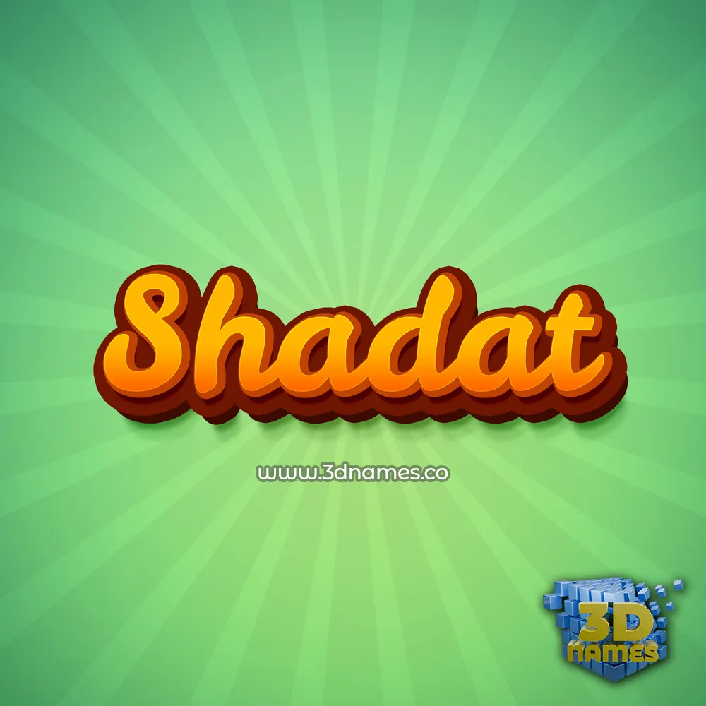 shadat in Green Rays style - 3D name wallpaper