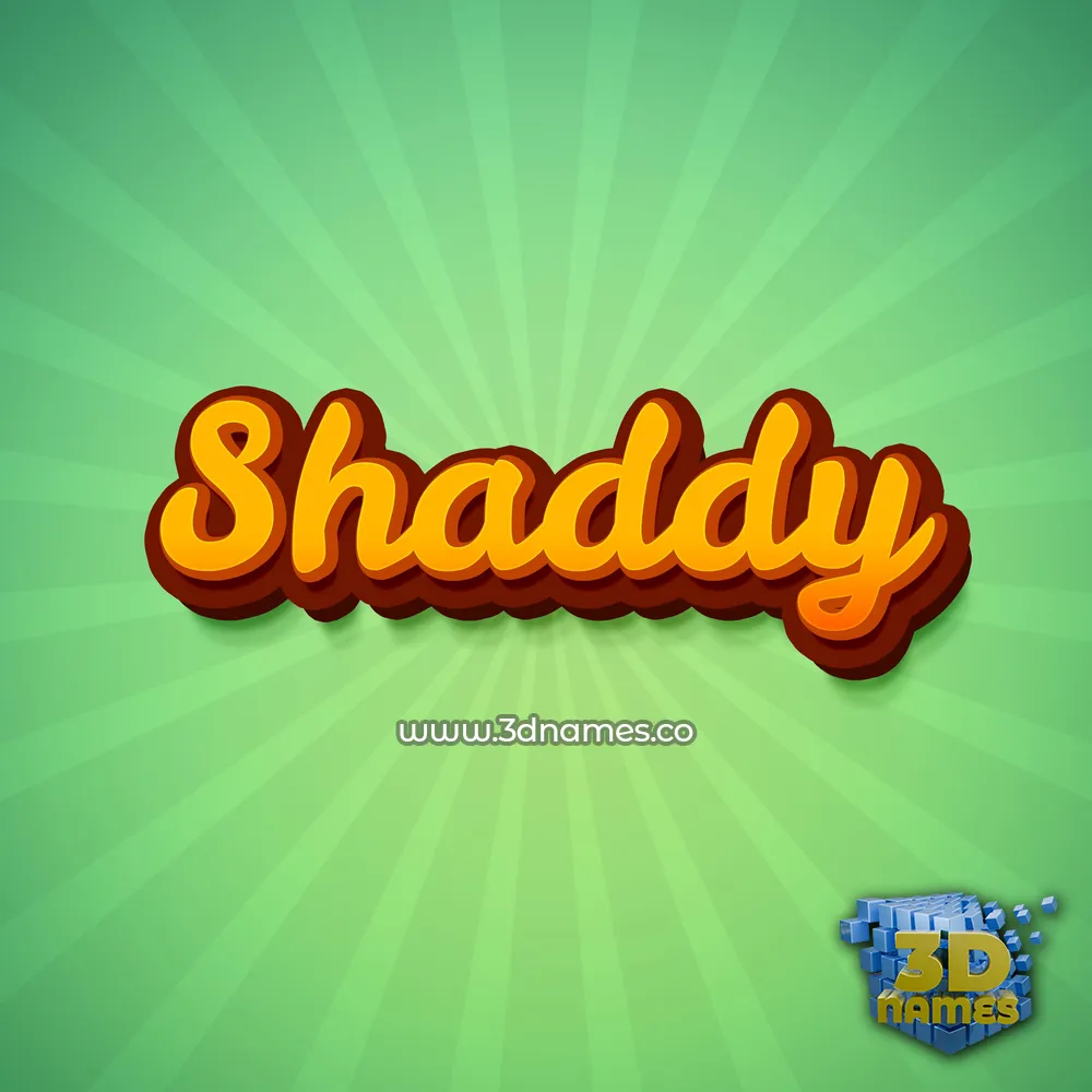 shaddy in Green Rays style - 3D name wallpaper