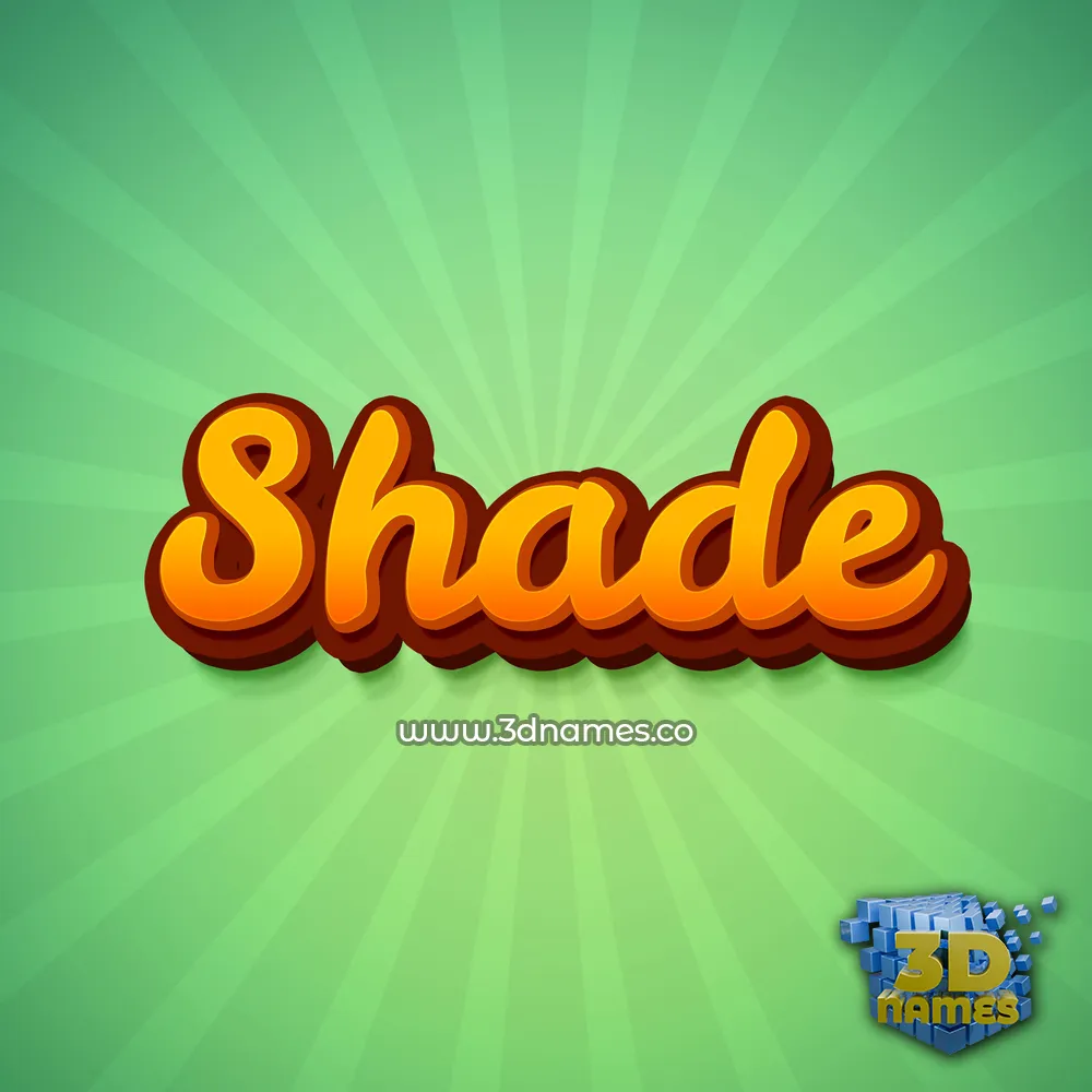 shade in Green Rays style - 3D name wallpaper