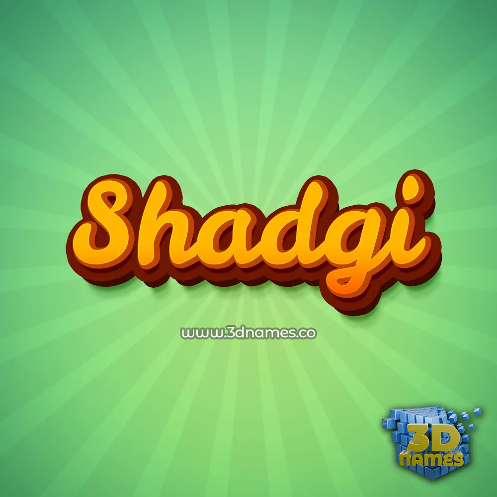 shadgi in Green Rays style - 3D name wallpaper