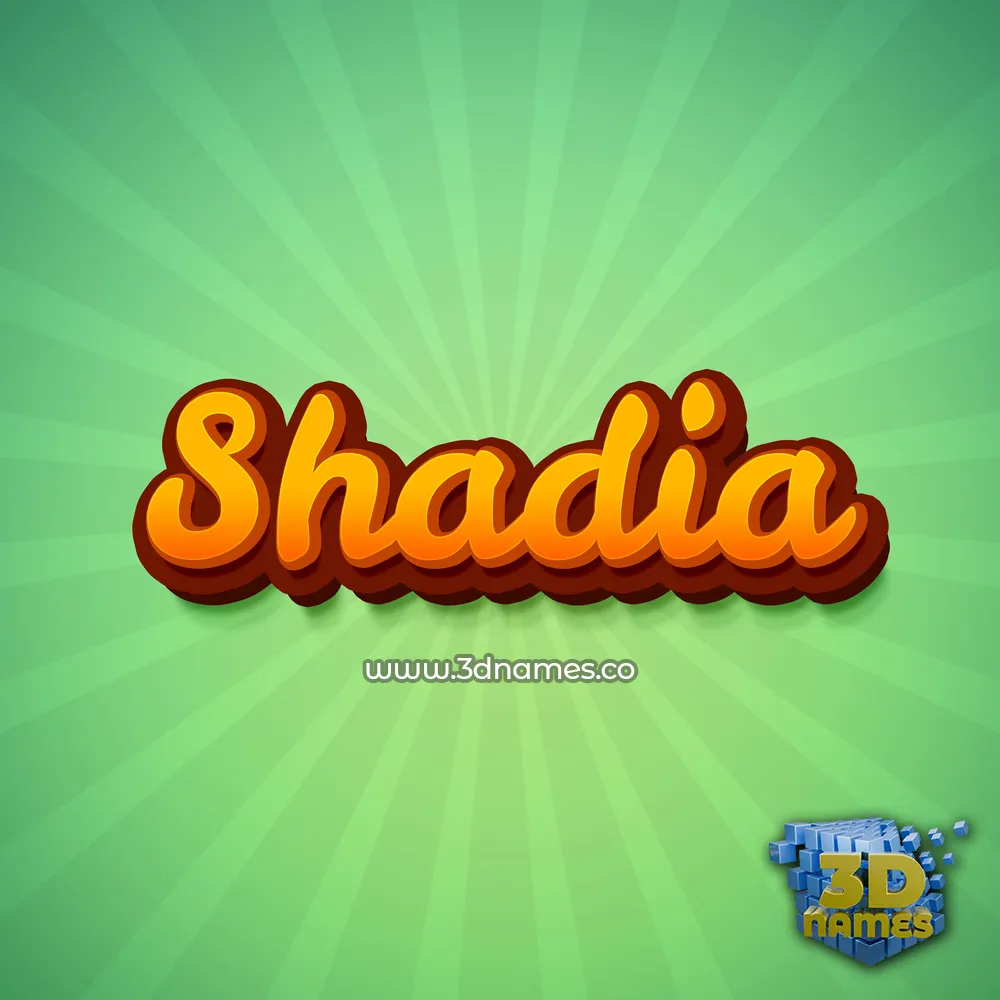 shadia in Green Rays style - 3D name wallpaper