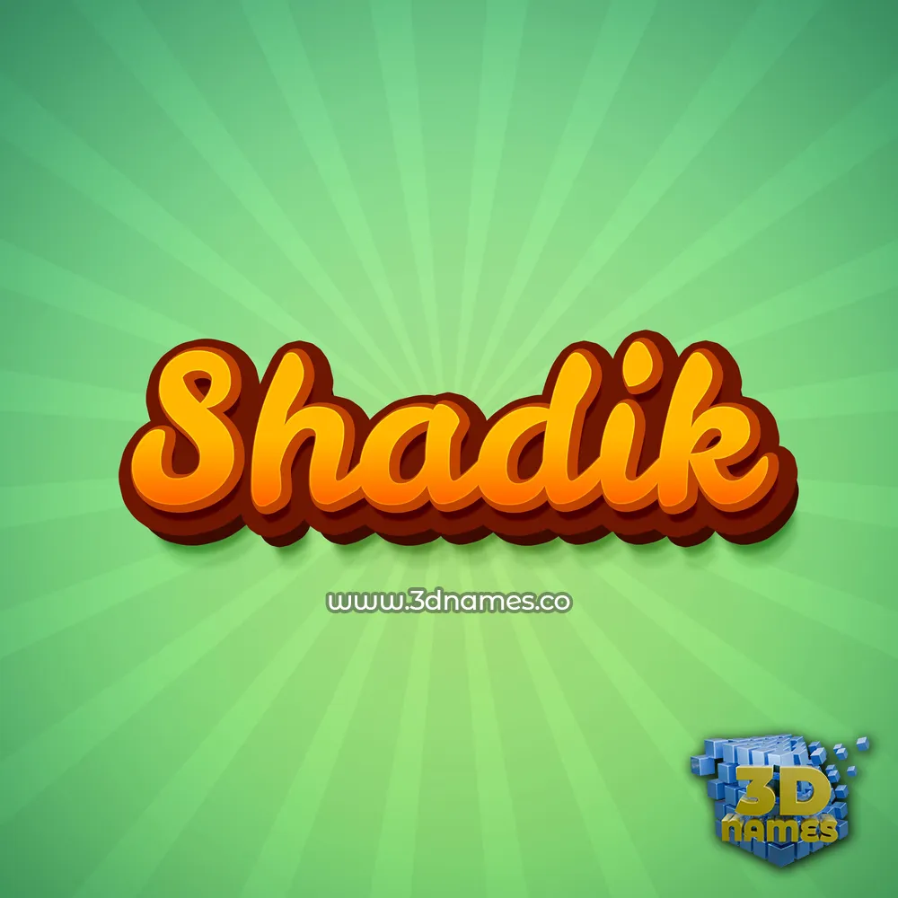 shadik in Green Rays style - 3D name wallpaper